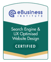 A badge for our "Search engine & UX Optimized website Design" certification from eBusiness Institute.Best Website Designer in Altona Meadow